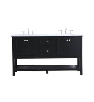 ARKA-E VF27060BK Bathroom Vanity in Black/Brushed Nickel