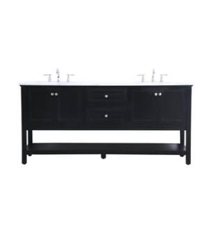 ARKA-E VF27072BK Bathroom Vanity in Black/Brushed Nickel