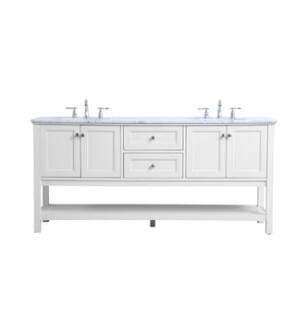 ARKA-E VF27072WH Bathroom Vanity in White/Brushed Nickel