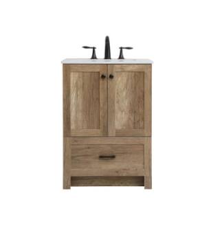 ARKA-E VF2824NT Bathroom Vanity in Natural Oak/Black