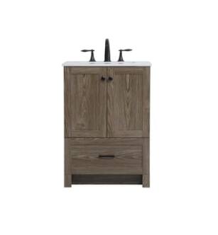 ARKA-E VF2824WO Bathroom Vanity in Weathered Oak/Black