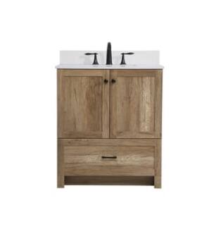 ARKA-E VF2830NT-BS Bathroom Vanity in Natural Oak/Black