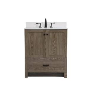 ARKA-E VF2830WO-BS Bathroom Vanity in Weathered Oak/Black