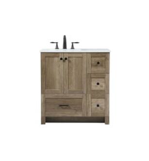 ARKA-E VF2832NT Bathroom Vanity in Natural Oak/Black