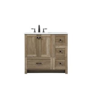 ARKA-E VF2836NT Bathroom Vanity in Natural Oak/Black