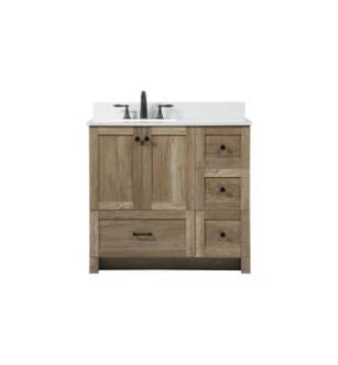 ARKA-E VF2836NT-BS Bathroom Vanity in Natural Oak/Black