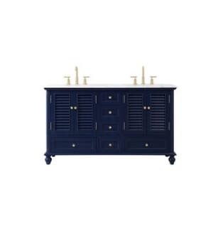 ARKA-E VF30560DBL Bathroom Vanity in Blue/Gold