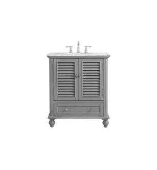 ARKA-E VF30530GR Bathroom Vanity in Grey/Brushed Nickel
