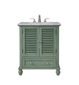 ARKA-E VF30530VM Bathroom Vanity in Vintage Mint/Brushed Steel
