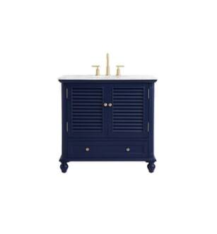 ARKA-E VF30536BL Bathroom Vanity in Blue/Gold