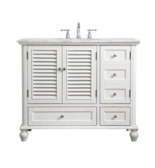 ARKA-E VF30542AW Bathroom Vanity in Antique White/Brushed Nickel