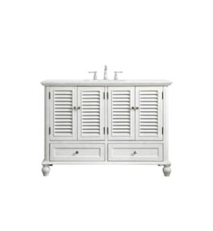 ARKA-E VF30548AW Bathroom Vanity in Antique White/Brushed Nickel