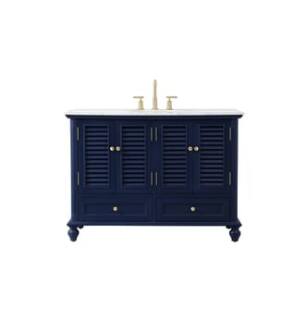 ARKA-E VF30548BL Bathroom Vanity in Blue/Gold