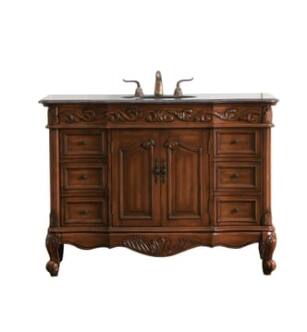 ARKA-E VF38848TK Bathroom Vanity in Teak/Antique Metal