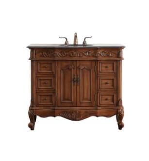 ARKA-E VF38842TK Bathroom Vanity in Teak/Antique Metal