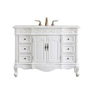 ARKA-E VF38848AW-VW Bathroom Vanity in Antique White/Antique Bronze