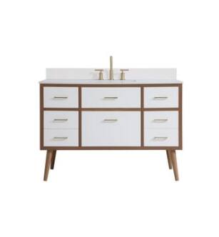ARKA-E VF41048WH-BS Bathroom Vanity in White/Gold