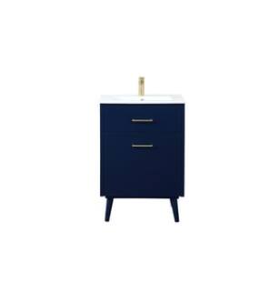 ARKA-E VF41024MBL Bathroom Vanity in Blue/Gold