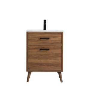 ARKA-E VF41024WB Bathroom Vanity in Walnut Brown/Black