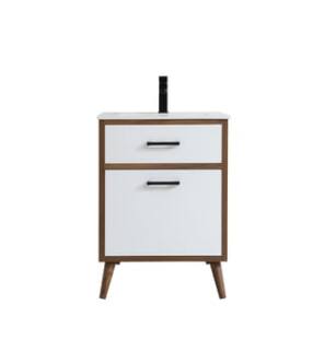 ARKA-E VF41024WH Bathroom Vanity in Matte White/Black