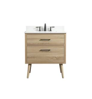 ARKA-E VF41030MW-BS Bathroom Vanity in Mango Wood/Black