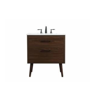 ARKA-E VF41030MWT Bathroom Vanity in Walnut/Black