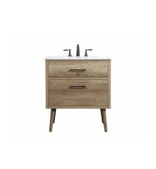 ARKA-E VF41030NT Bathroom Vanity in Natural Oak/Black