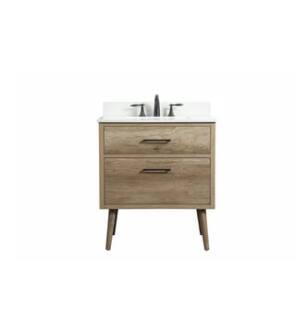 ARKA-E VF41030NT-BS Bathroom Vanity in Natural Oak/Black