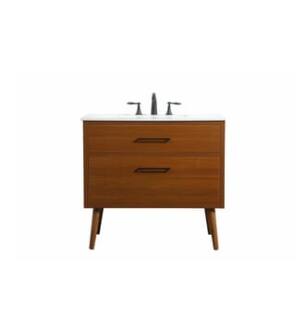 ARKA-E VF41036MTK Bathroom Vanity in Teak/Black