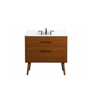 ARKA-E VF41036MTK-BS Bathroom Vanity in Teak/Black