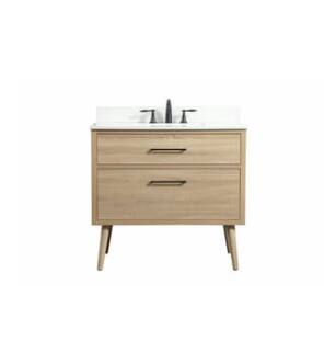 ARKA-E VF41036MW-BS Bathroom Vanity in Mango Wood/Black