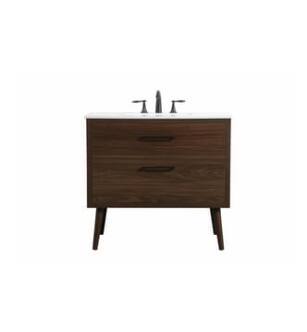 ARKA-E VF41036MWT Bathroom Vanity in Walnut/Black