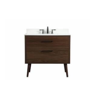 ARKA-E VF41036MWT-BS Bathroom Vanity in Walnut/Black