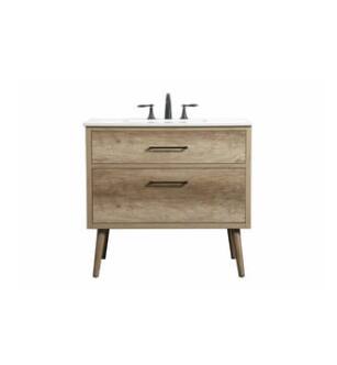 ARKA-E VF41036NT Bathroom Vanity in Natural Oak/Black