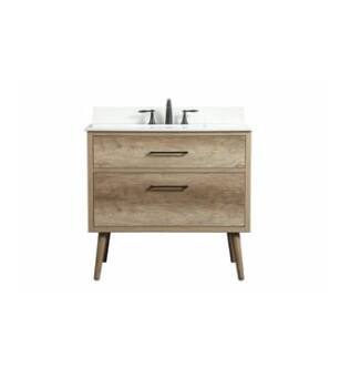 ARKA-E VF41036NT-BS Bathroom Vanity in Natural Oak/Black