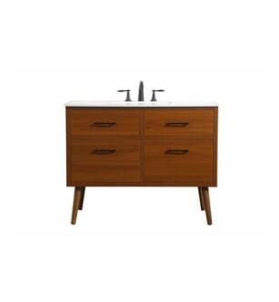 ARKA-E VF41042MTK Bathroom Vanity in Teak/Black