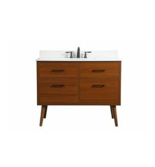 ARKA-E VF41042MTK-BS Bathroom Vanity in Teak/Black