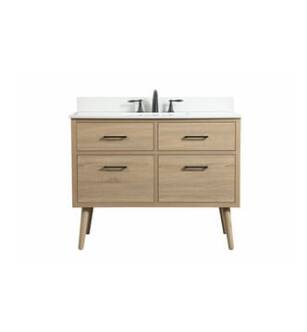 ARKA-E VF41042MW-BS Bathroom Vanity in Mango Wood/Black