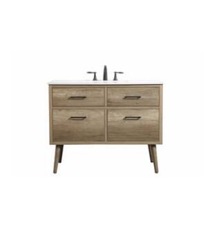 ARKA-E VF41042NT Bathroom Vanity in Natural Oak/Black