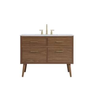 ARKA-E VF41042WB Bathroom Vanity in Walnut Brown/Gold