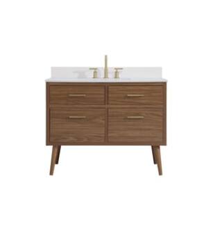 ARKA-E VF41042WB-BS Bathroom Vanity in Walnut Brown/Gold