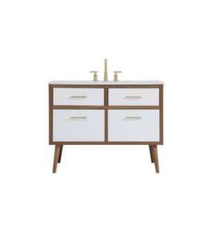 ARKA-E VF41042WH Bathroom Vanity in White/Gold