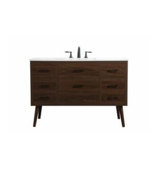 ARKA-E VF41048MWT Bathroom Vanity in Walnut/Black