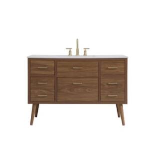 ARKA-E VF41048WB Bathroom Vanity in Walnut Brown/Gold
