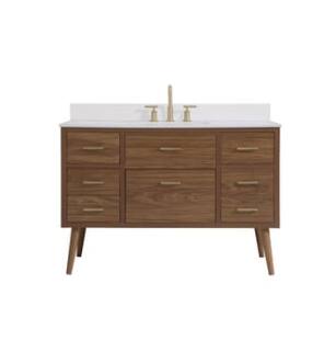 ARKA-E VF41048WB-BS Bathroom Vanity in Walnut Brown/Gold