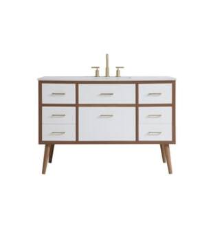 ARKA-E VF41048WH Bathroom Vanity in White/Gold