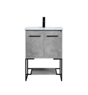 ARKA-E VF42024CG Bathroom Vanity in Concrete Grey/Black