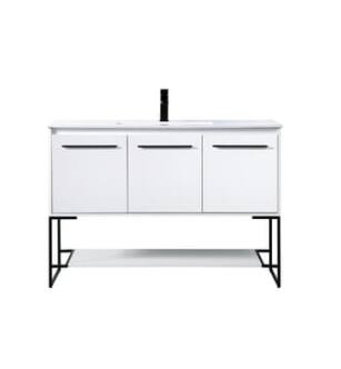 ARKA-E VF42048WH Bathroom Vanity in White/Black