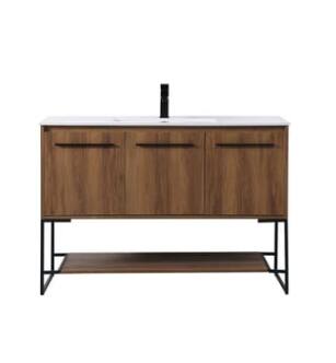 ARKA-E VF42048WB Bathroom Vanity in Walnut Brown/Black