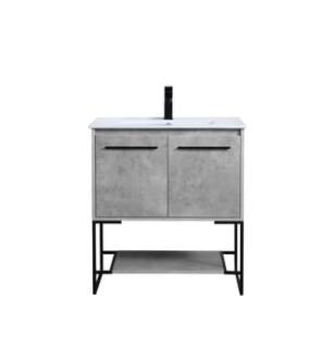 ARKA-E VF42030CG Bathroom Vanity in Concrete Grey/Black